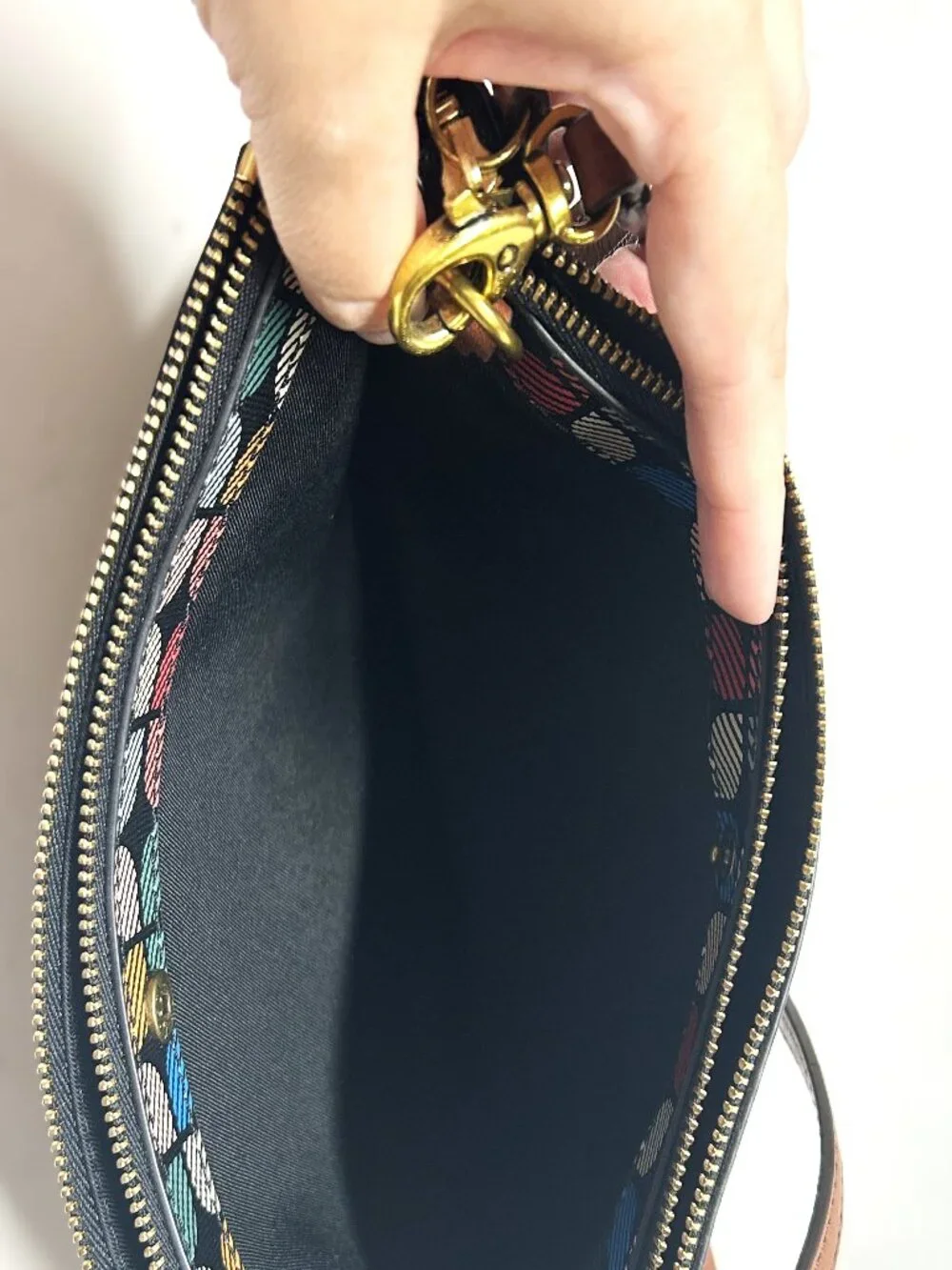 Fossil Devon multicolor geometric signature crossbody bag